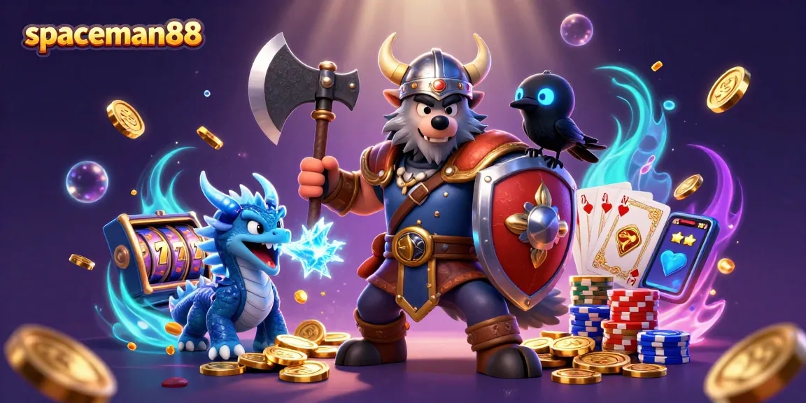 Experience thrilling wins with spaceman88 at this immersive casino scene featuring slot machines and rich rewards.