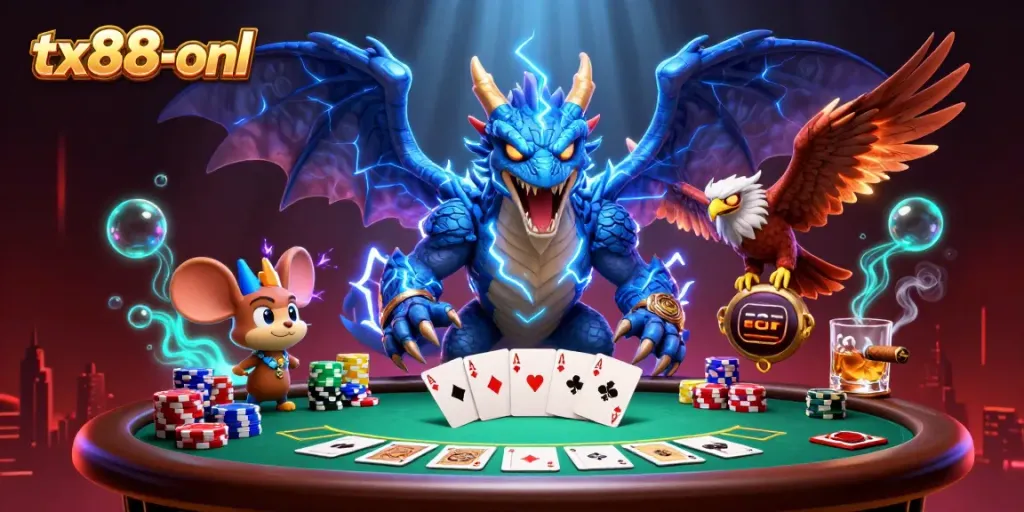 Engage with the thrilling tx88-onl casino experience through dynamic poker games and captivating characters.