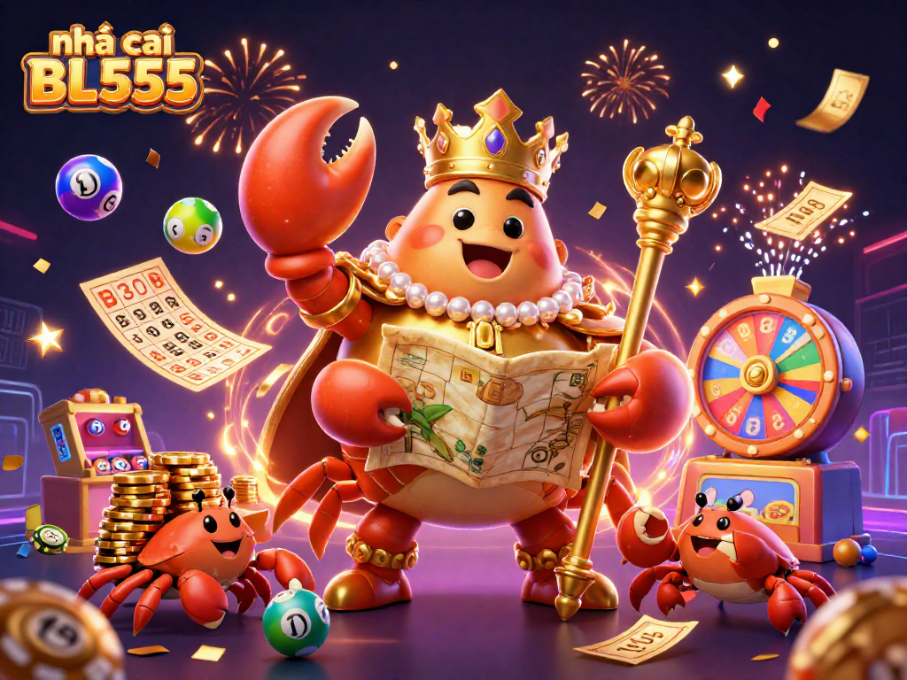 Join the excitement at nhà cái BL555 with festive gaming elements and vibrant lottery visuals!