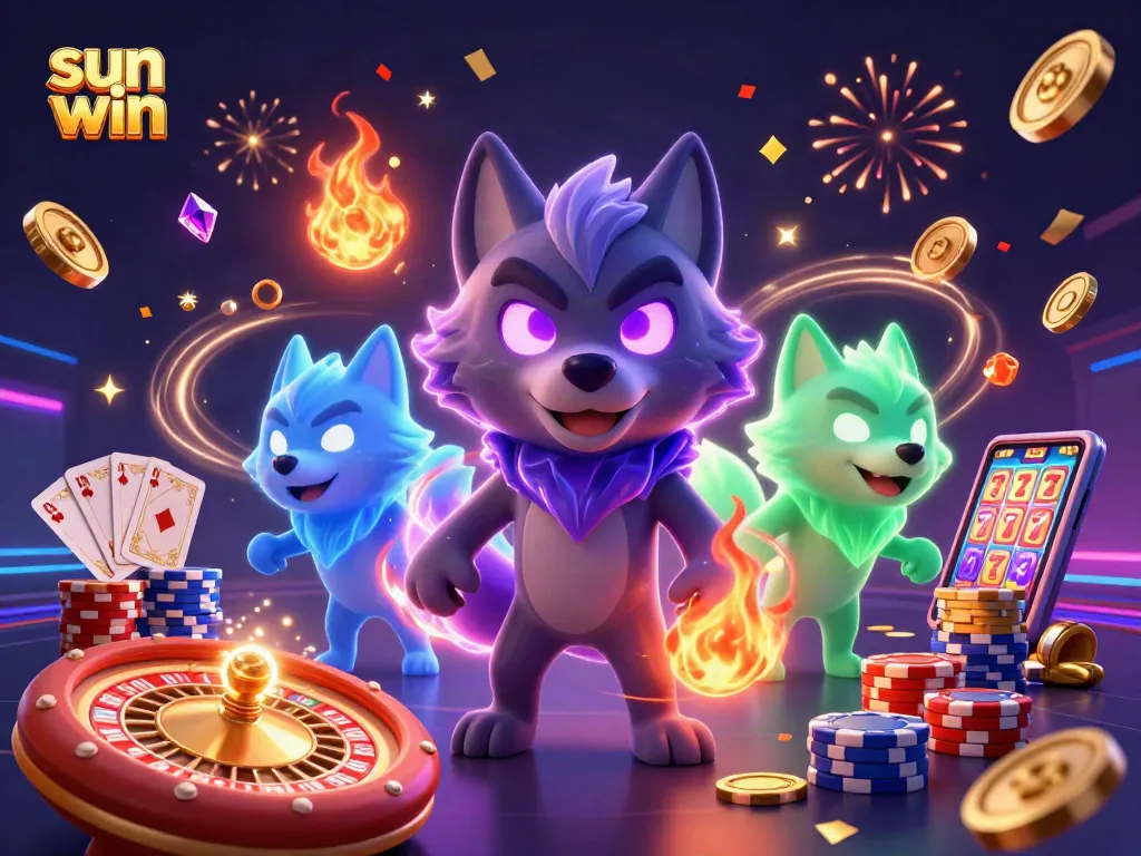 Experience the excitement of sun win with thrilling games and vibrant energy in this immersive casino scene.