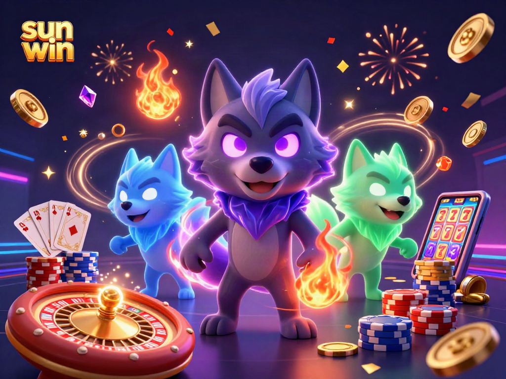 Experience the excitement of sun win with thrilling games and vibrant energy in this immersive casino scene.