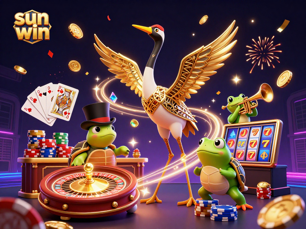 Experience the excitement of sun win with vibrant casino action and colorful characters.
