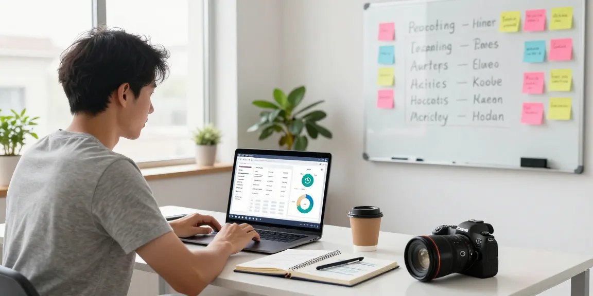 Digital marketer analyzing instant indexing SEO performance in a bright office.