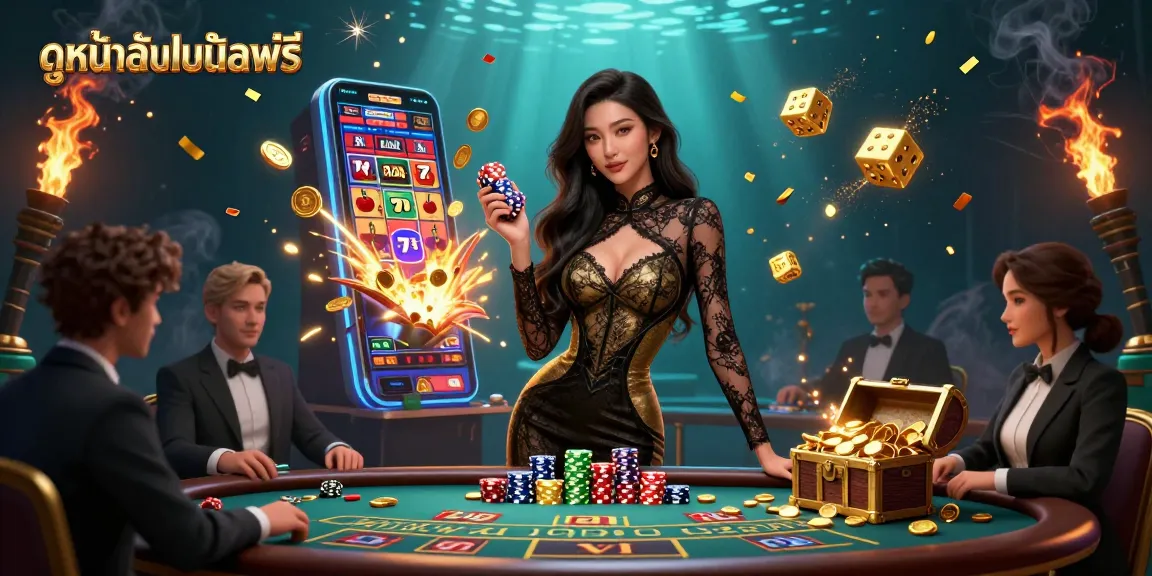 Experience exhilarating ดูหนังออนไลน์ฟรี with stunning visuals and dynamic casino elements in this captivating digital illustration.