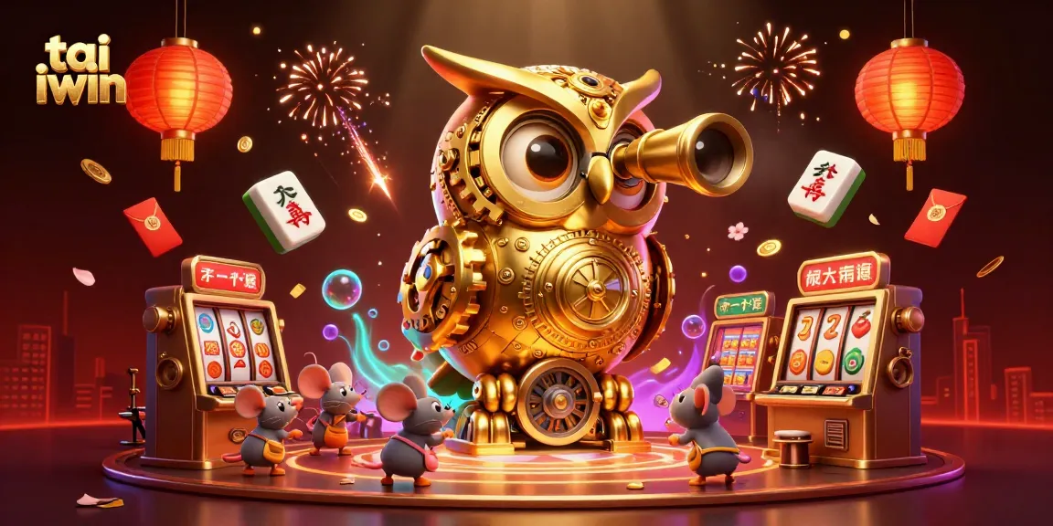 Engage with exhilarating tai iwin slots adventure amidst vibrant casino scene featuring 3D characters.