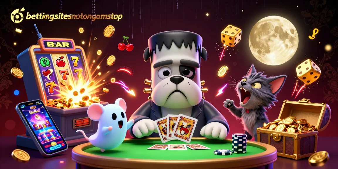 Engaging scene featuring betting sites not on GamStop and fun gaming elements.
