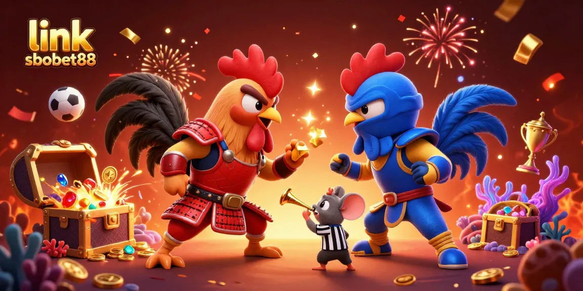 Engage with exciting betting through link sbobet88 featuring combat-ready cartoon roosters in action.