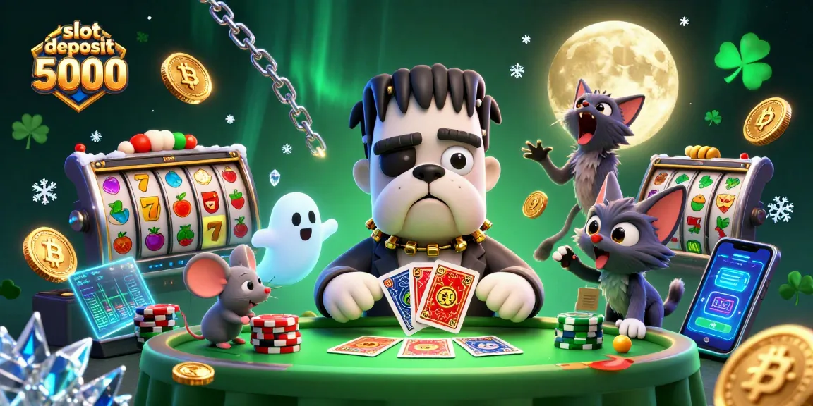 Experience thrilling wins with slot deposit 5000 at an electrifying casino scene featuring iconic characters.